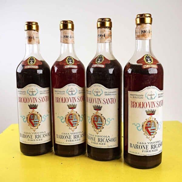 lotto di 4 bottiglie vin santo brolio 1964 da collezione