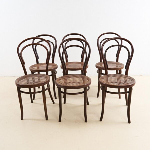 SEDIE THONET IN LEGNO E PAGLIA DI VIENNA , 6 PZ