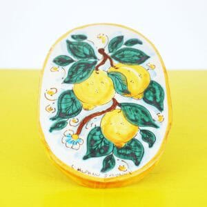 ceramica decorativa siciliana limoni dipinti a mano selinute